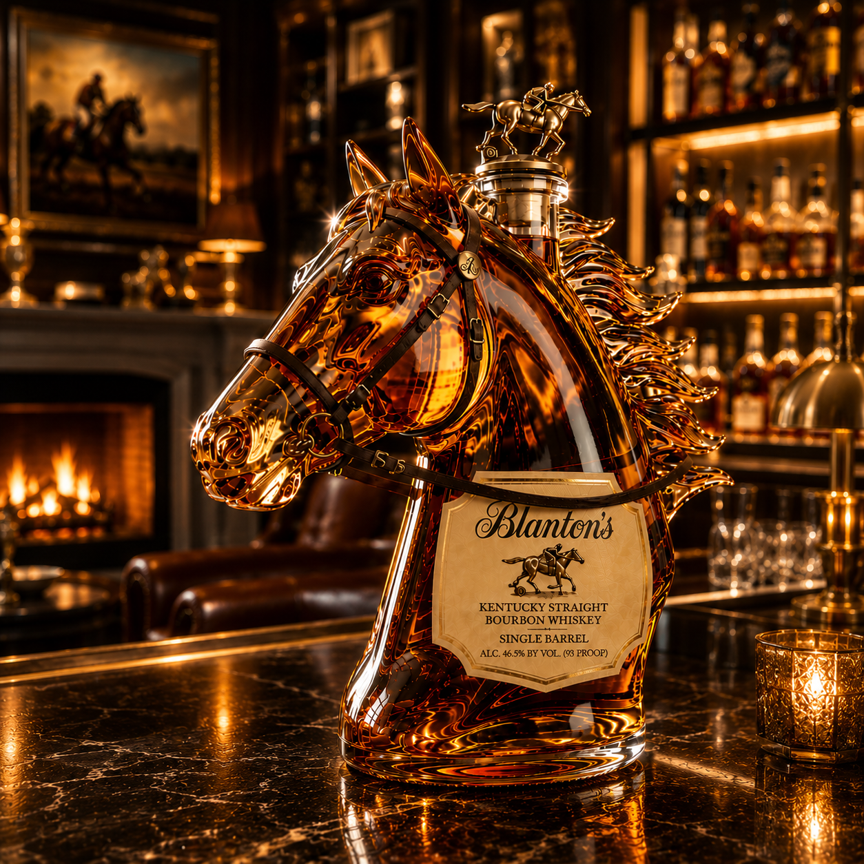 Premium Horse Head Whiskey Bottle