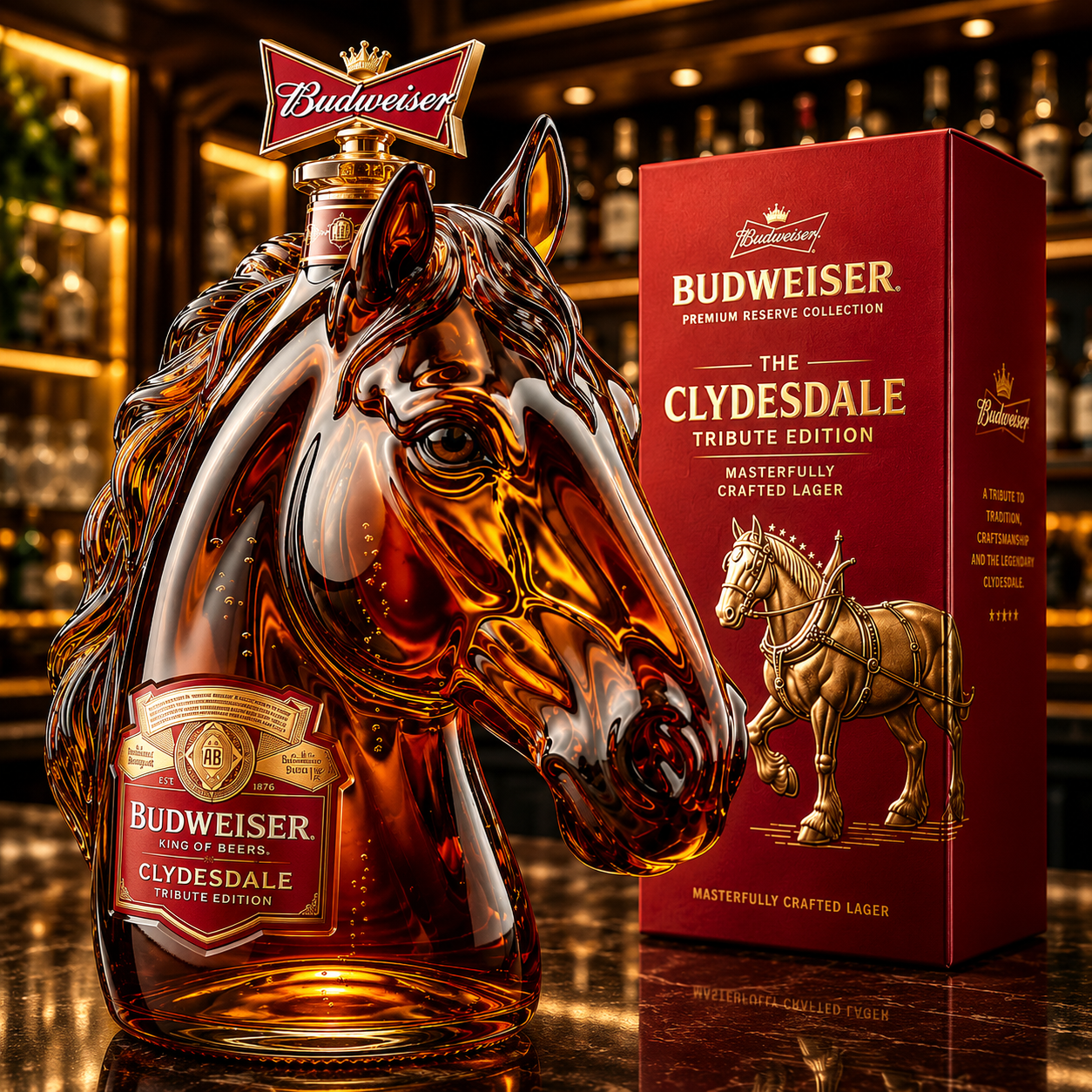 Budweiser Clydesdale Tribute Edition Whiskey Bottle