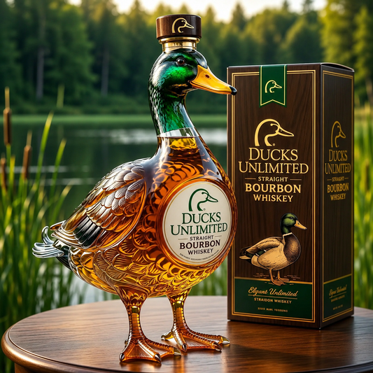 Ducks Unlimited 3D Mallard Bourbon Whiskey Bottle