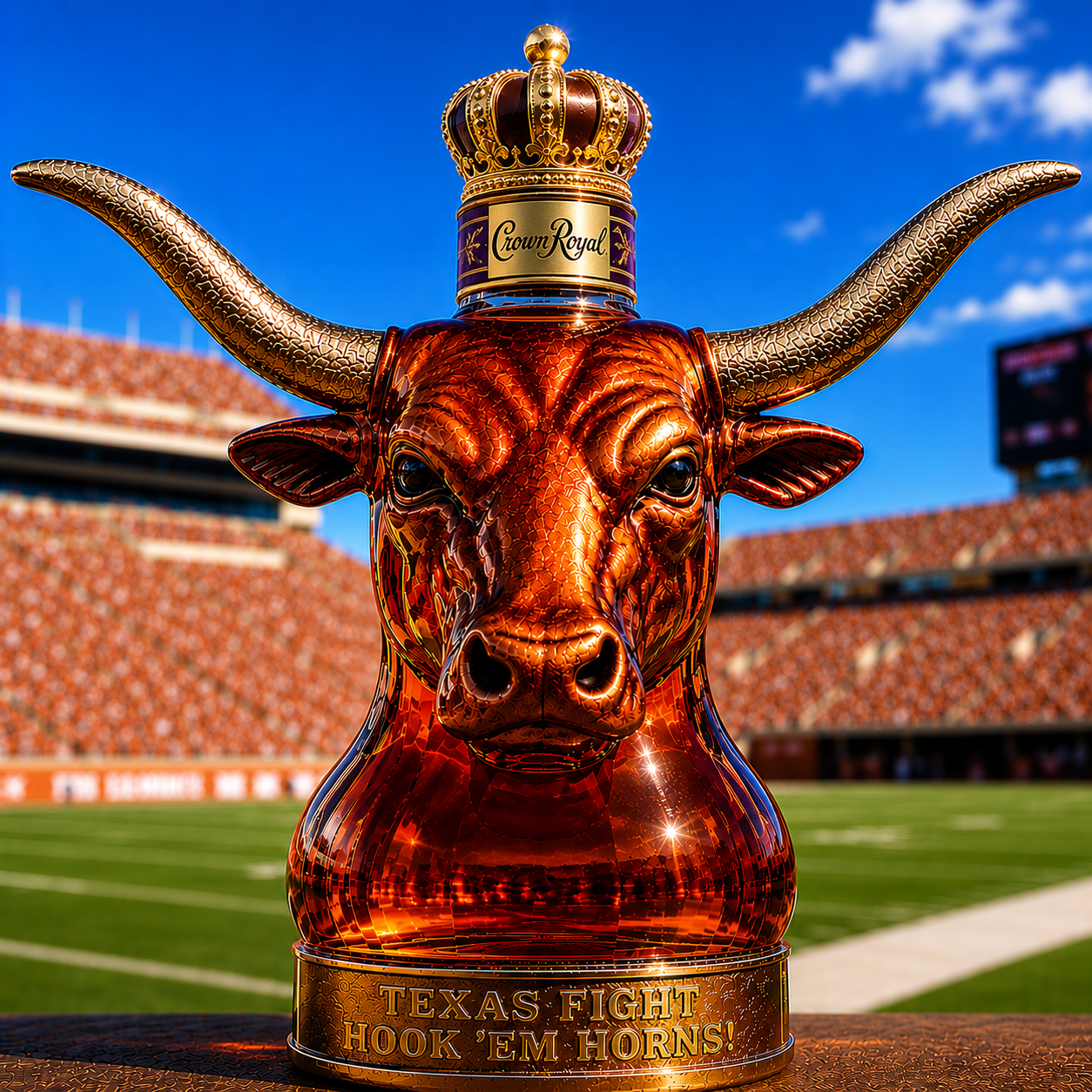 Texas Longhorns Football Whiskey Bottle