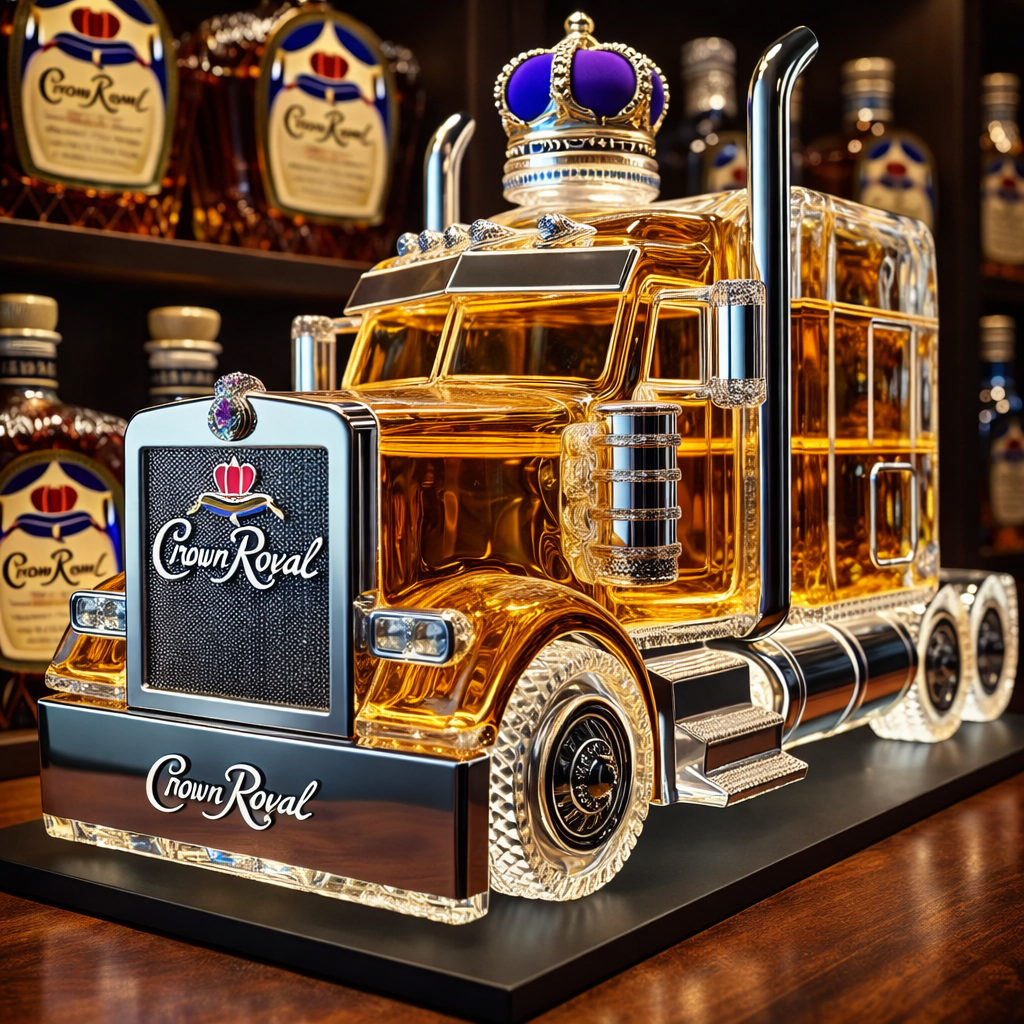 Semi Truck Whiskey Bottle