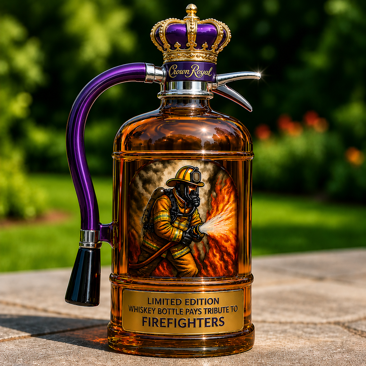 Limited Edition Fire Extinguisher Whiskey Bottle