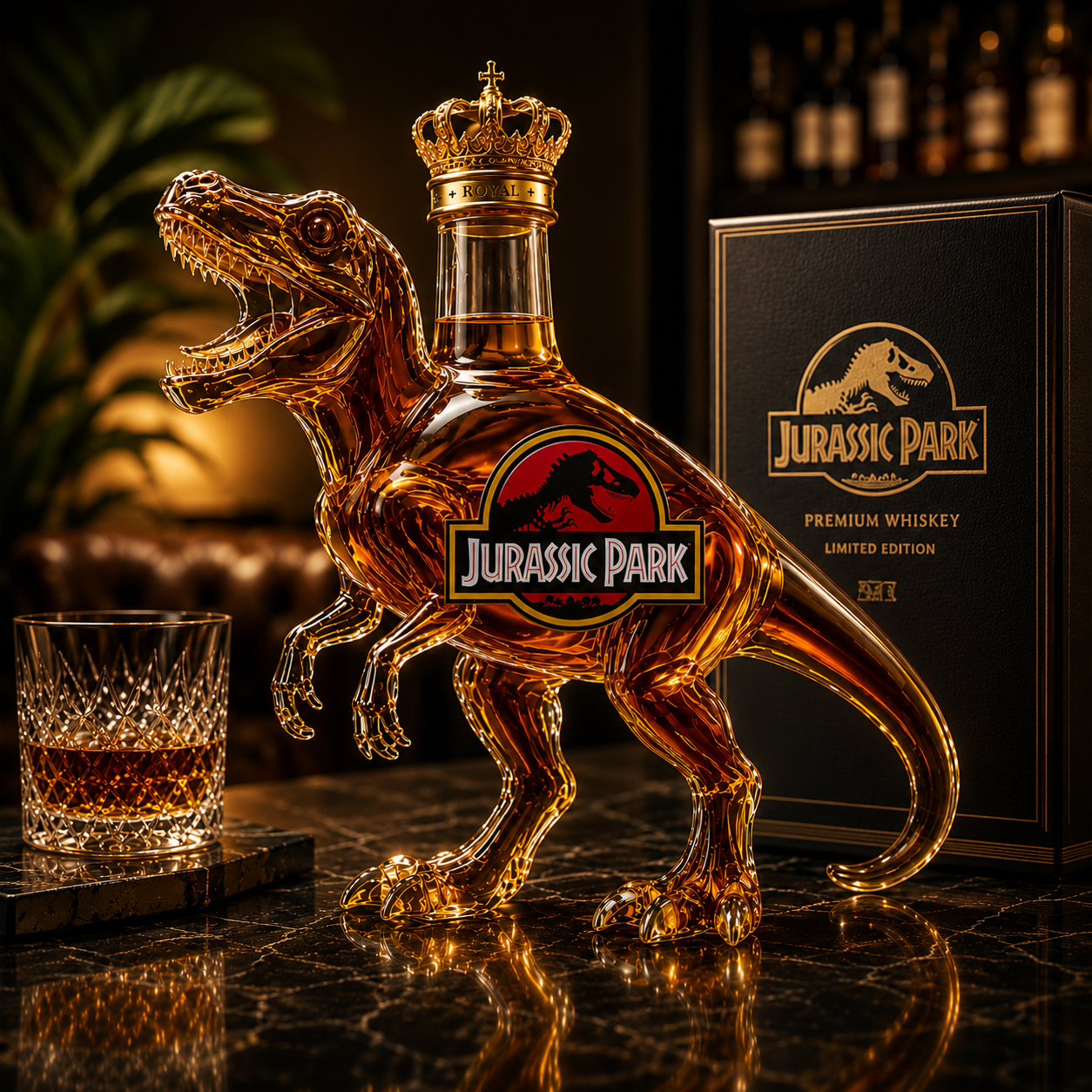 Jurassic Park Velociraptor Whiskey Decanter