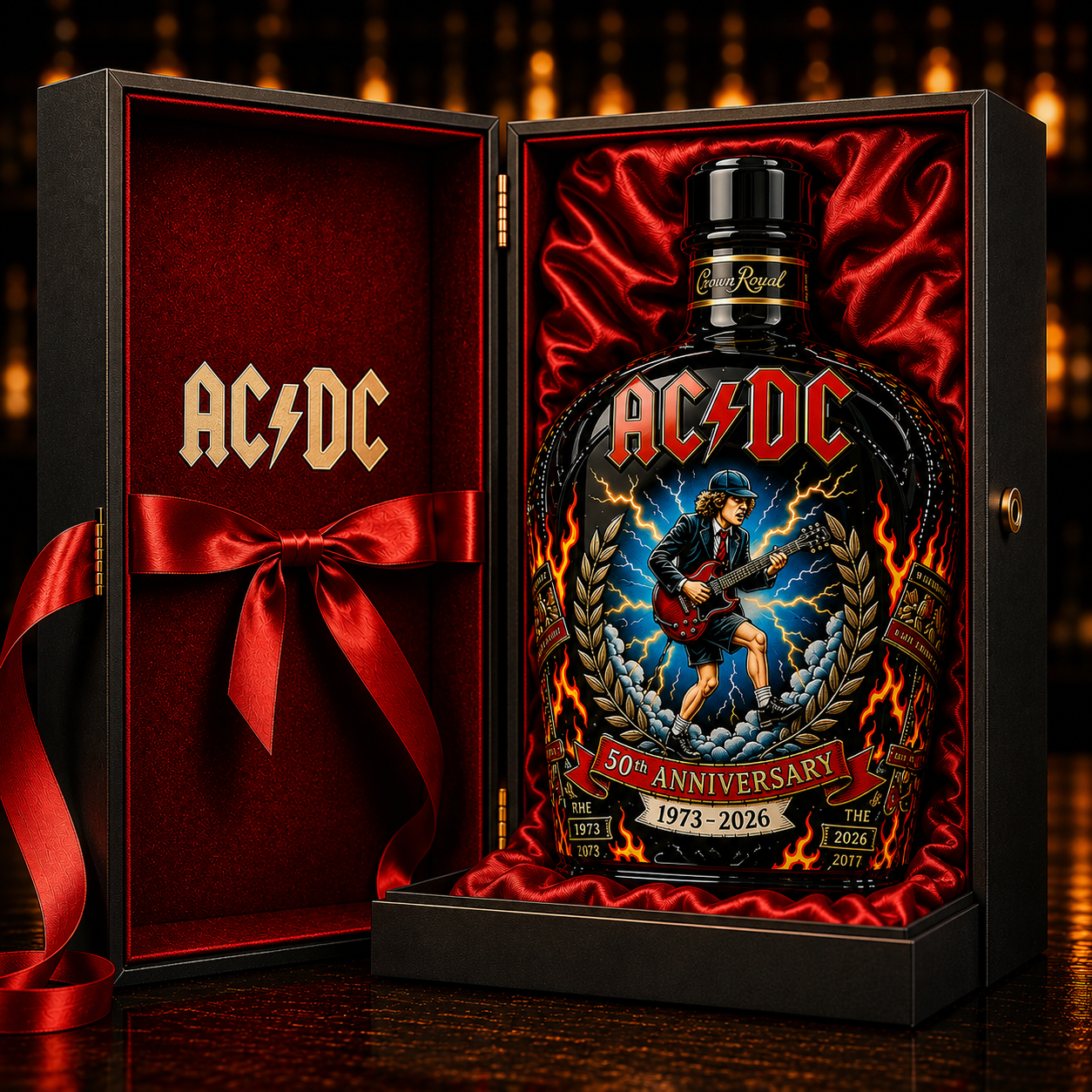 AC/DC 50th Anniversary 1973-2026 Whiskey Bottle