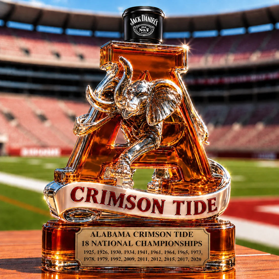 Alabama Crimson Tide Whiskey Bottle