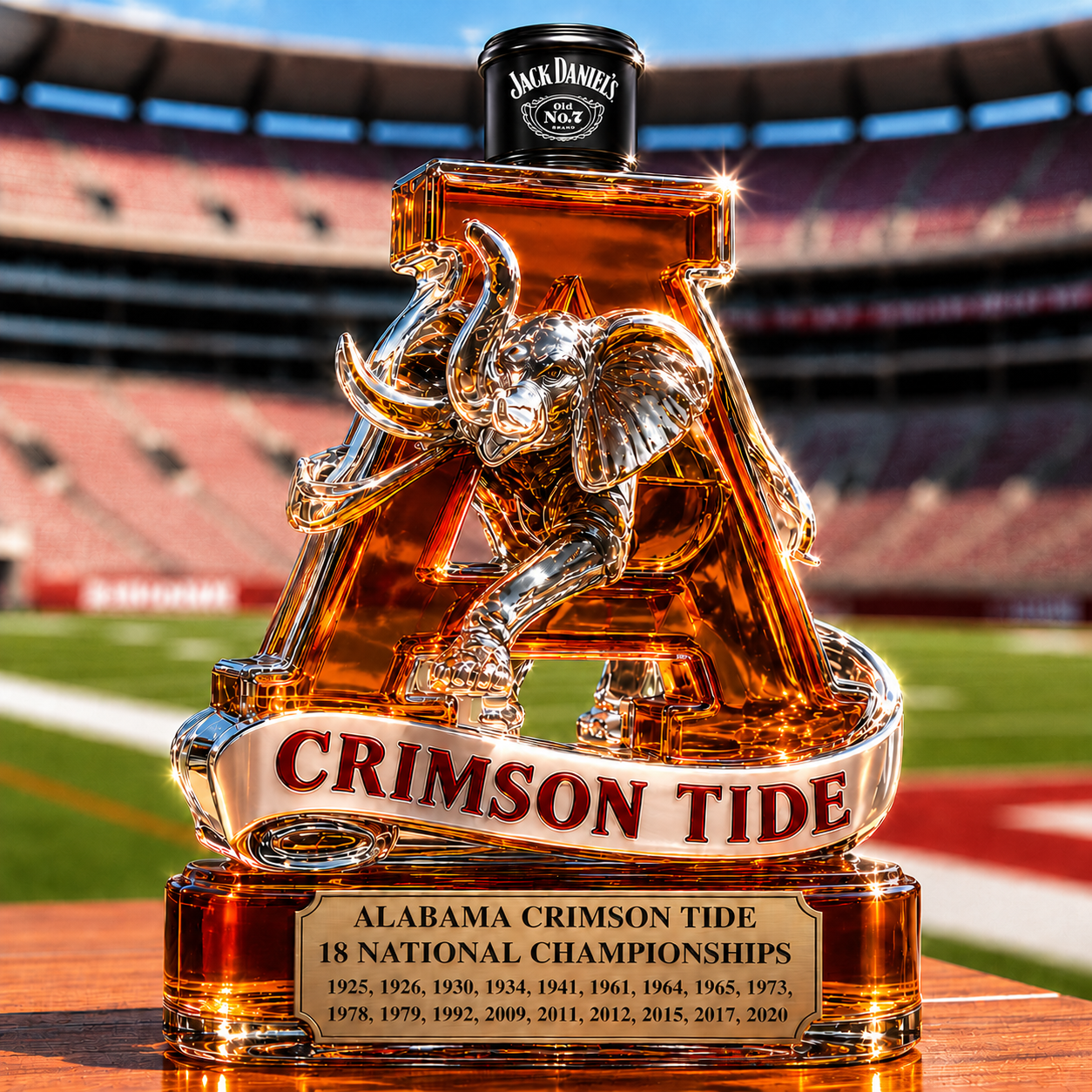 Alabama Crimson Tide Whiskey Bottle