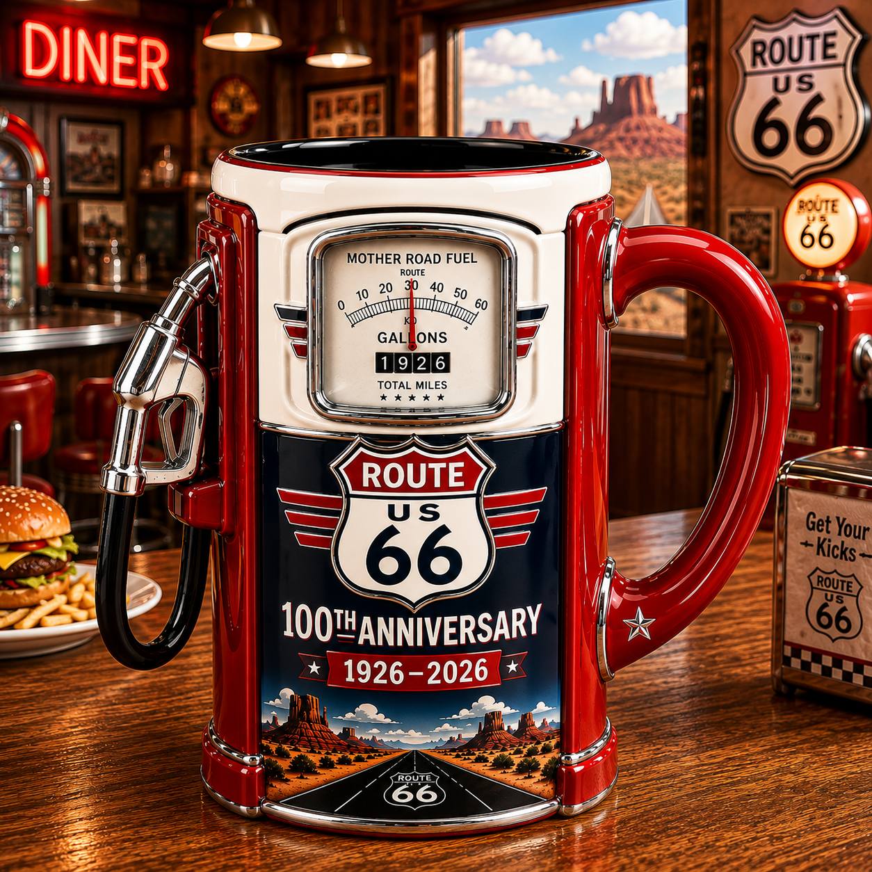 Route 66 100th Anniversary Fuel Pump Mug