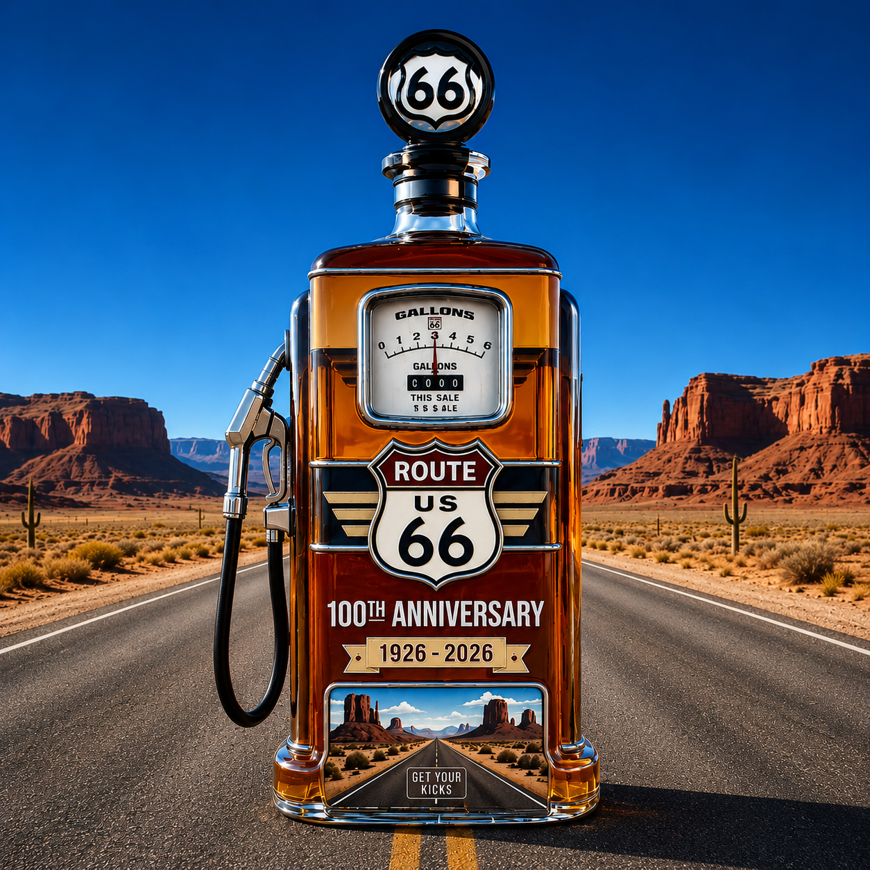 Route 66 100th Anniversary Whiskey Decanter