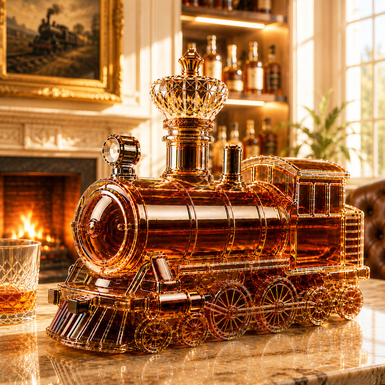 Steam Train Whiskey Decanter