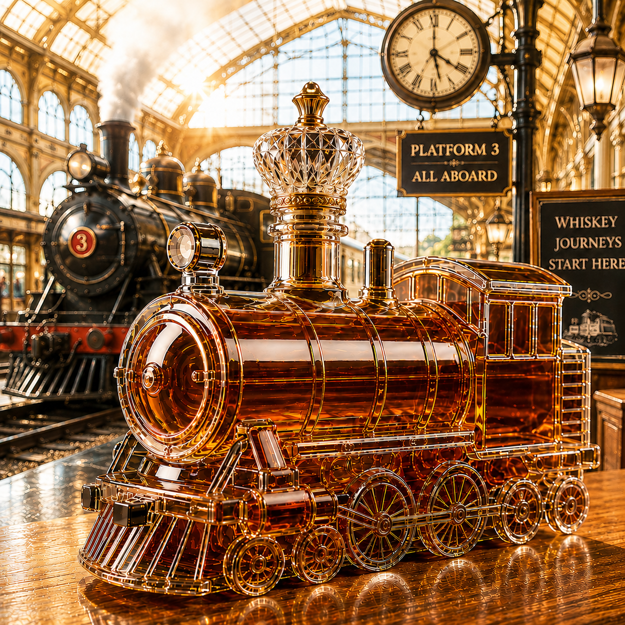 Steam Train Whiskey Decanter