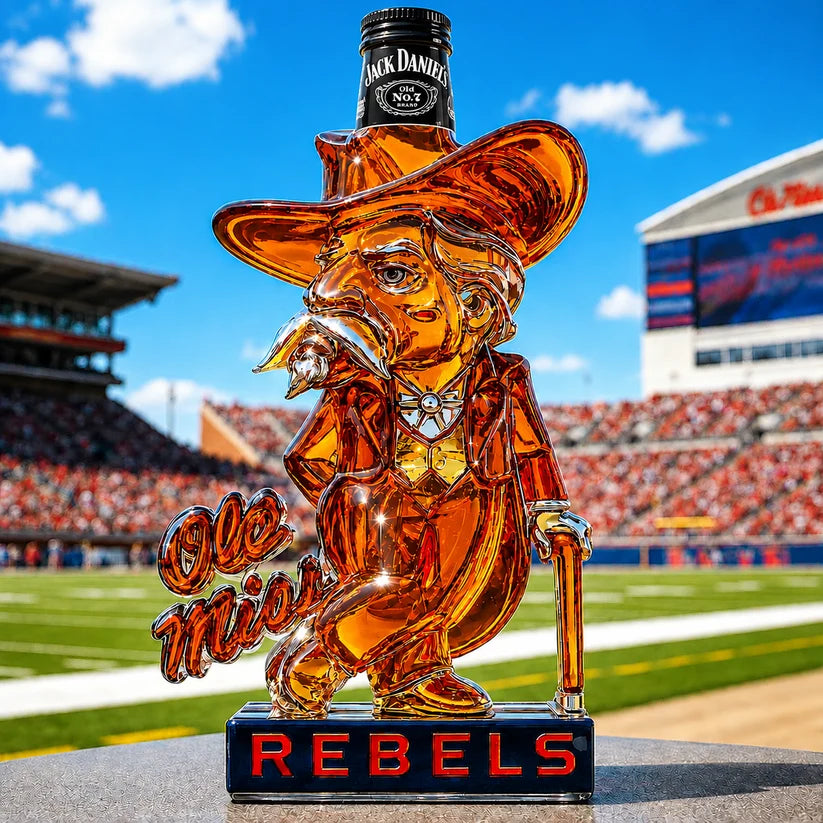 Ole Miss Rebels Whiskey Bottle