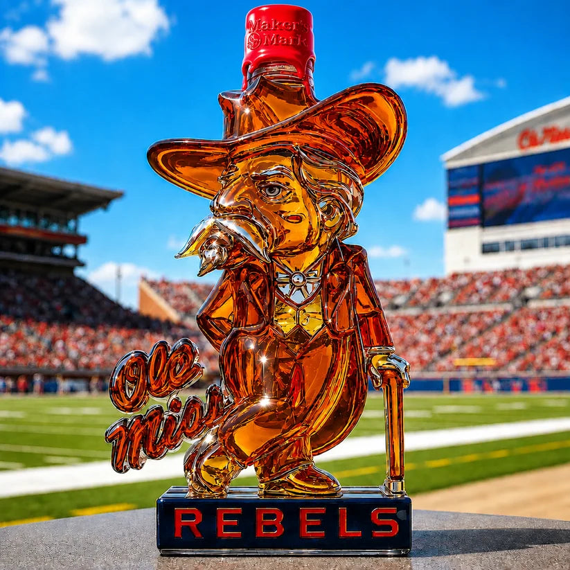 Ole Miss Rebels Whiskey Bottle