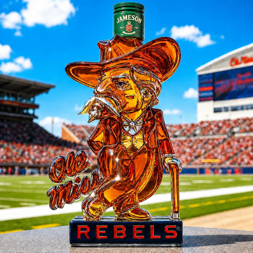 Ole Miss Rebels Whiskey Bottle