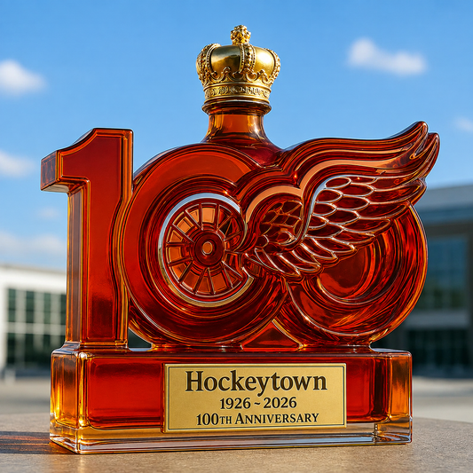 Detroit Red Wings 100th Anniversary Whiskey Bottle