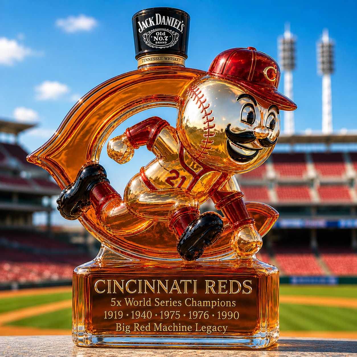 Cincinnati Reds Whiskey Bottle