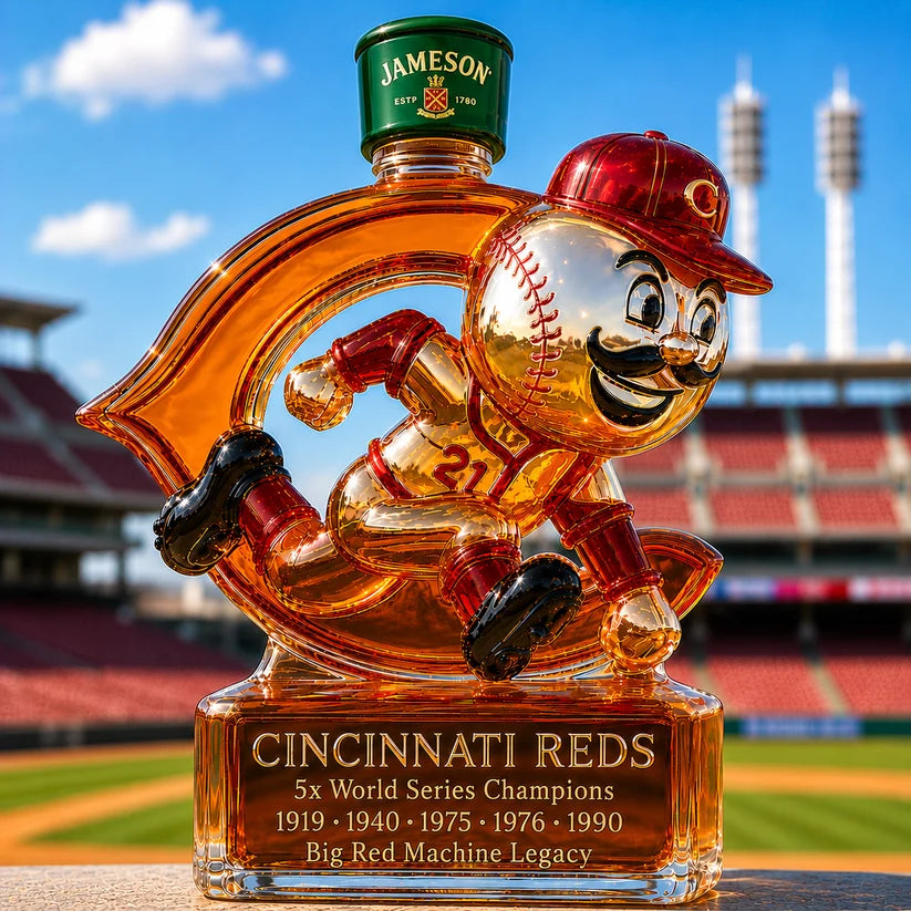 Cincinnati Reds Whiskey Bottle