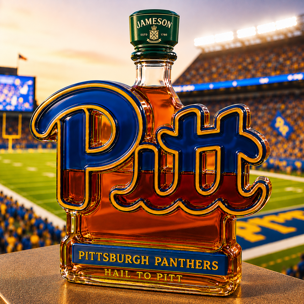 Pittsburgh Panthers Limited Edition Whiskey Bottle