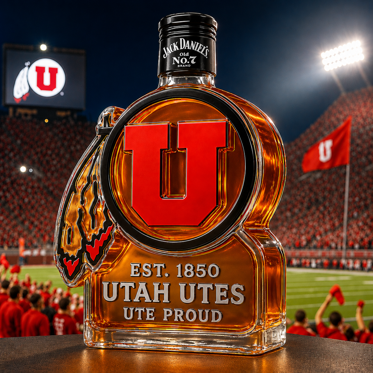 Utah Utes Limited Edition Whiskey Bottle