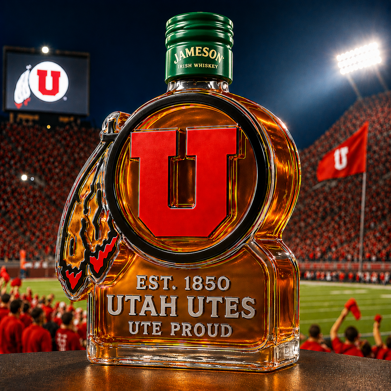 Utah Utes Limited Edition Whiskey Bottle