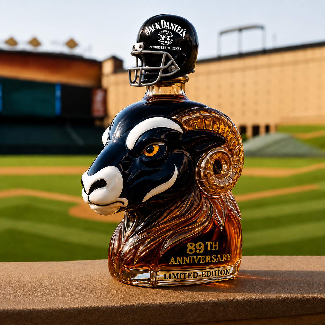 Los Angeles Rams 89th Anniversary Whiskey Bottle