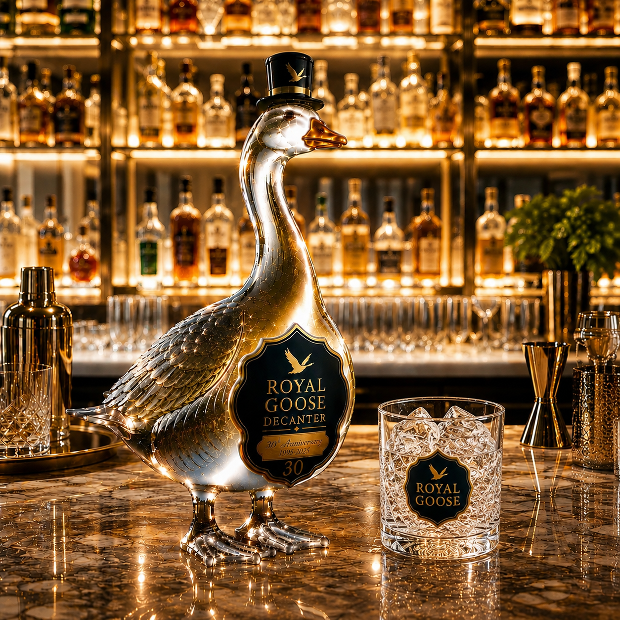 Royal Goose 3D Sculpted Vodka Bottle