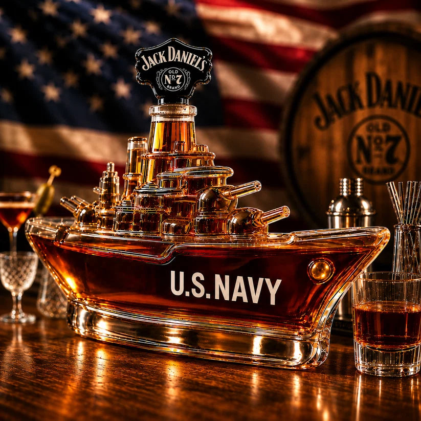 US Navy Battleship Whiskey Bottle