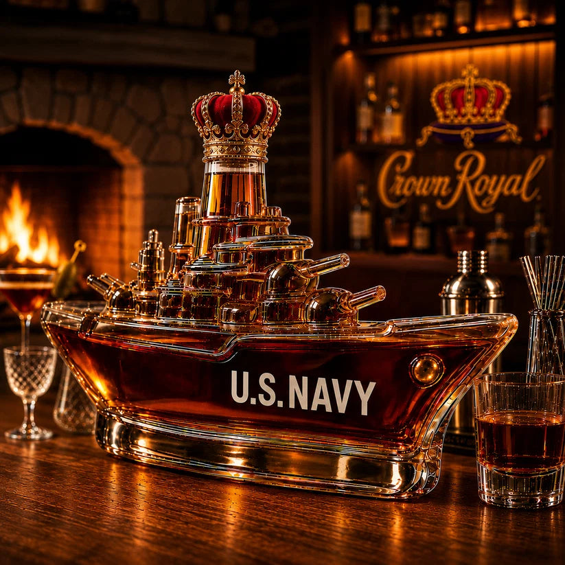 US Navy Battleship Whiskey Bottle