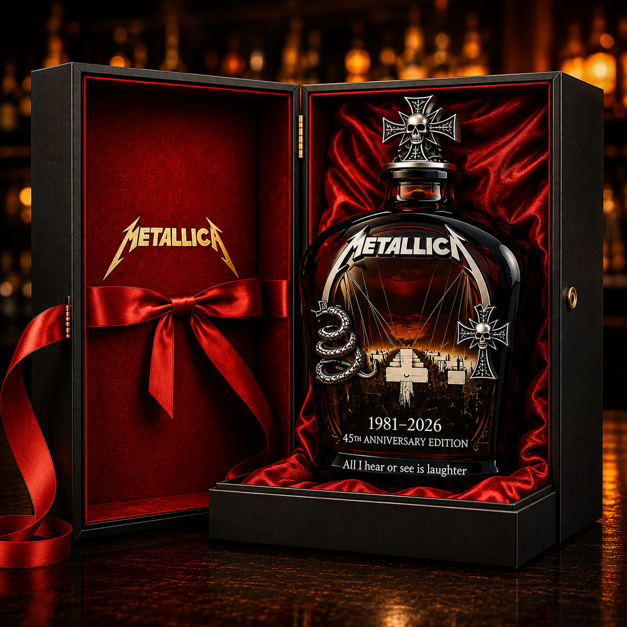 Metallica 45th Anniversary 1981-2026 Whiskey Bottle
