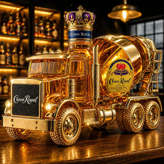 Cement Mixer Truck Whiskey Bottle