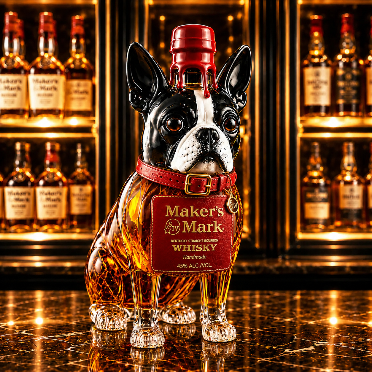 Boston Terrier Whiskey Bottle