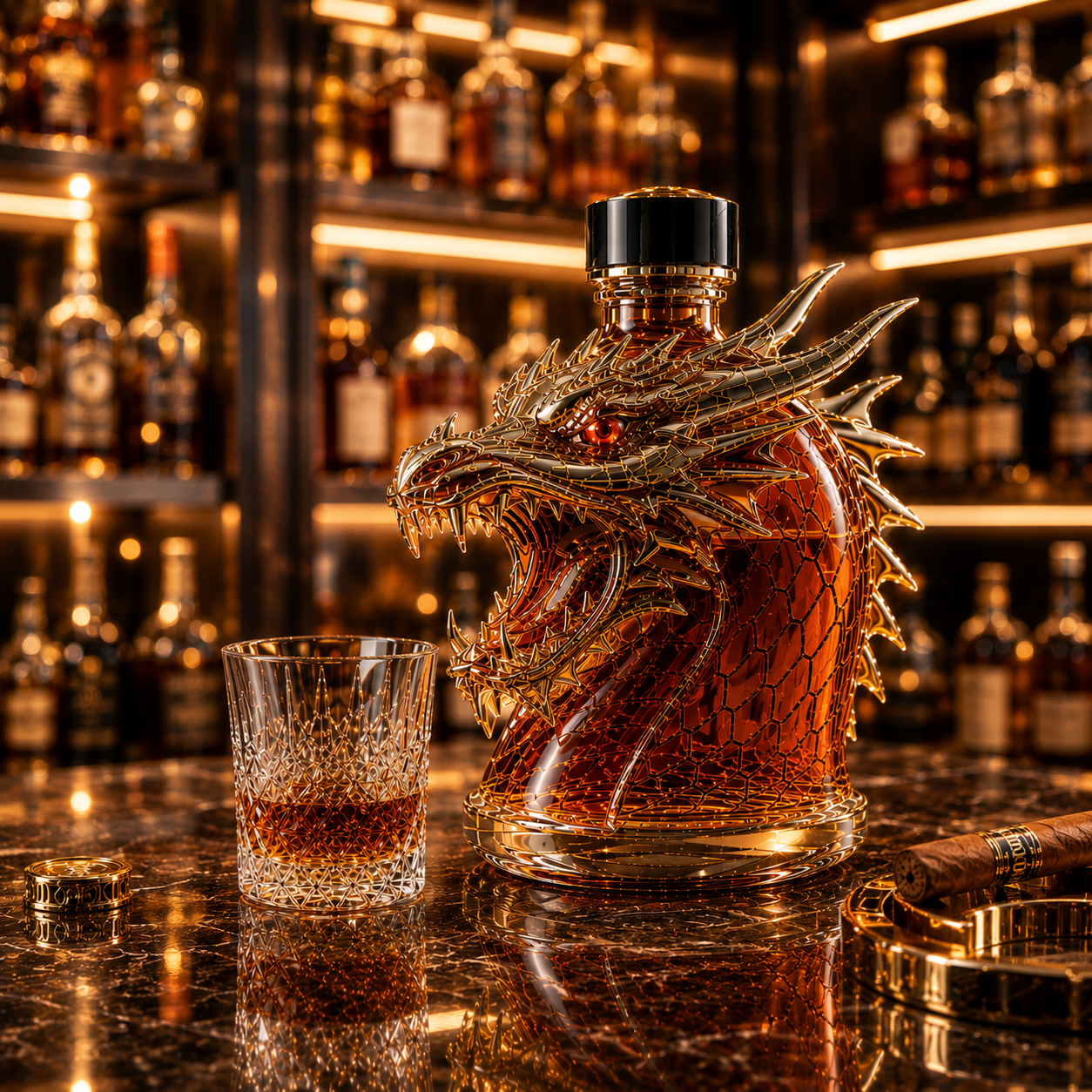 Dragon Whiskey Bottle
