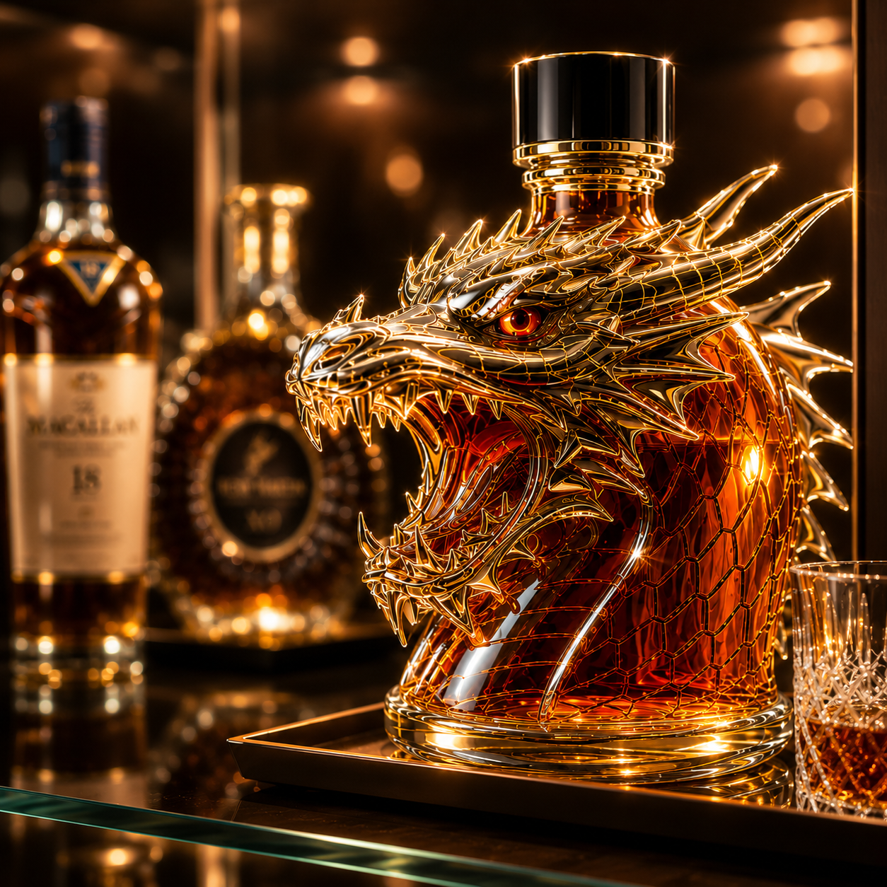 Dragon Whiskey Bottle