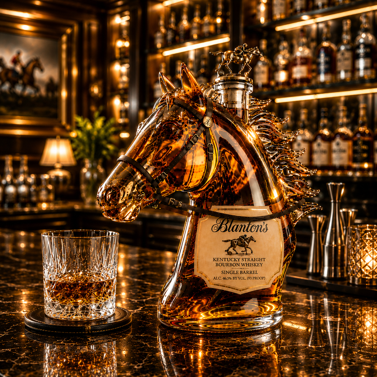 Premium Horse Head Whiskey Bottle