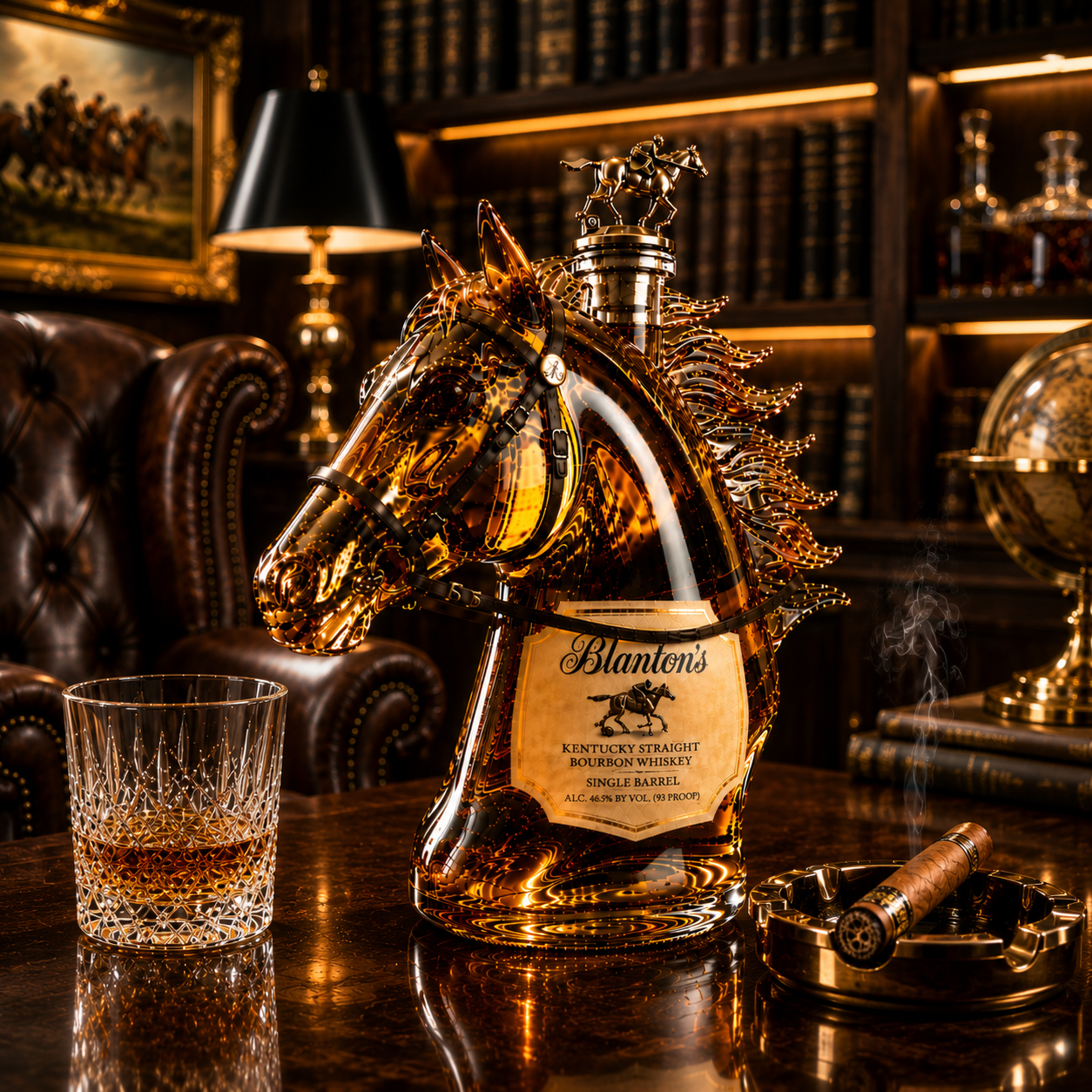 Premium Horse Head Whiskey Bottle
