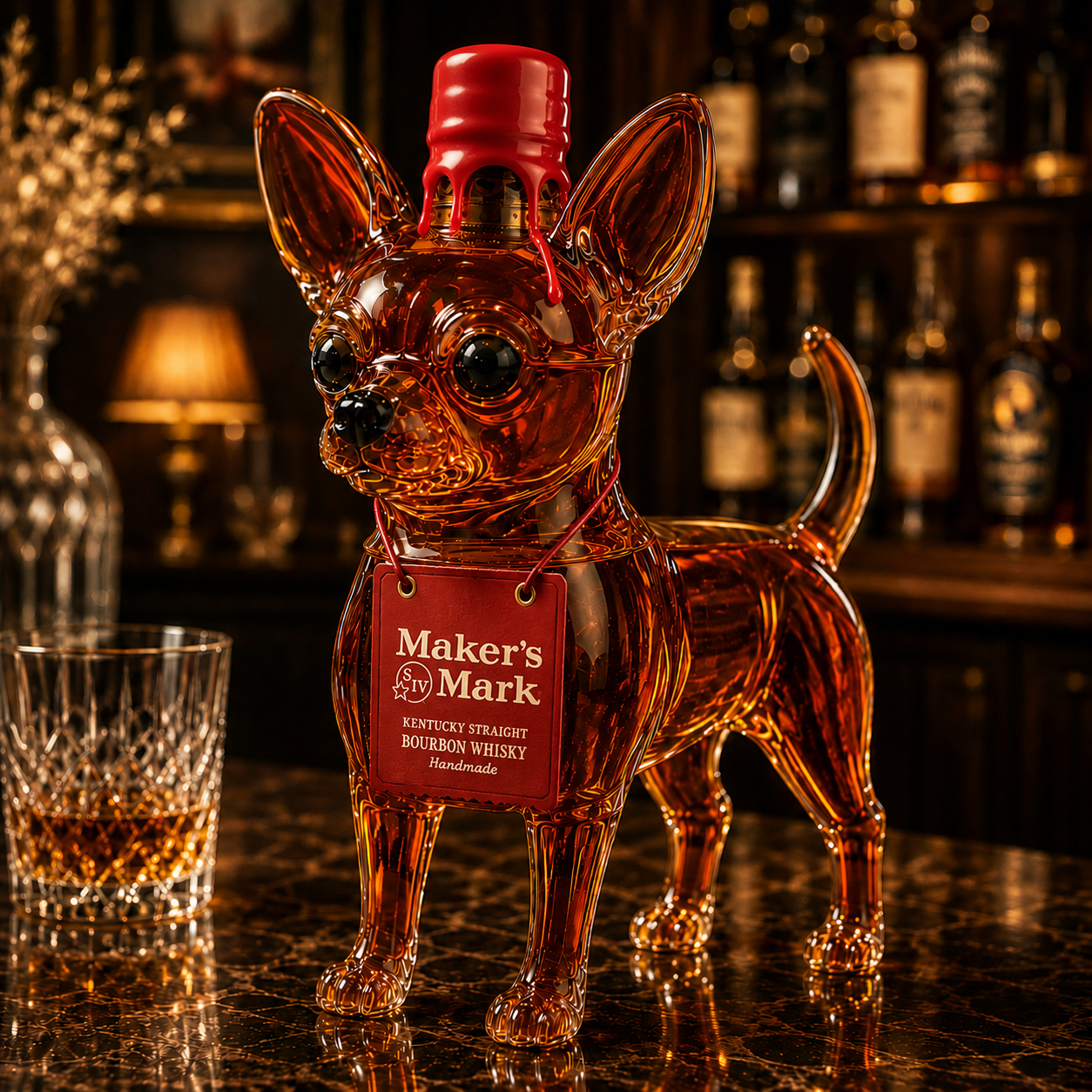 Chihuahua Whiskey Bottle