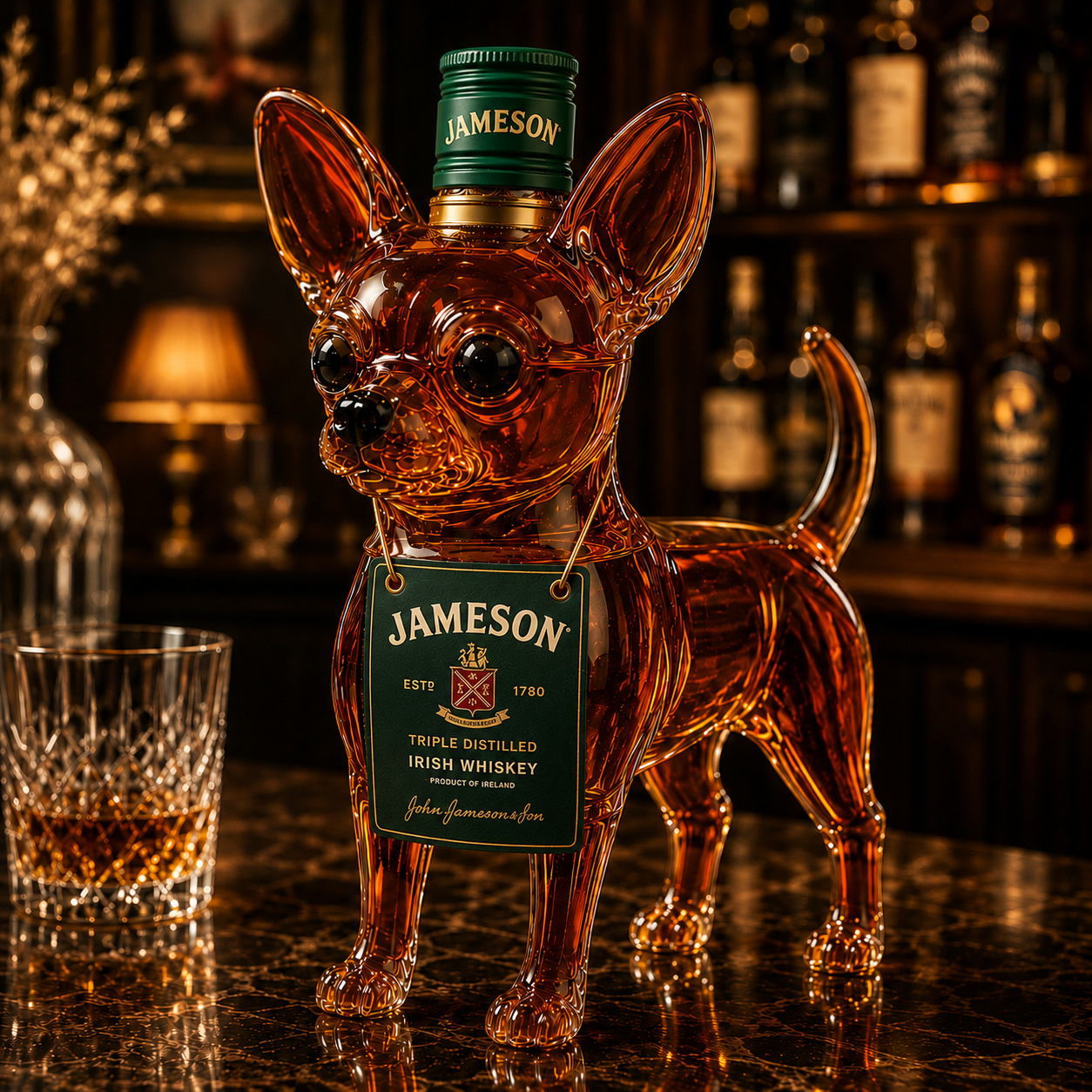 Chihuahua Whiskey Bottle