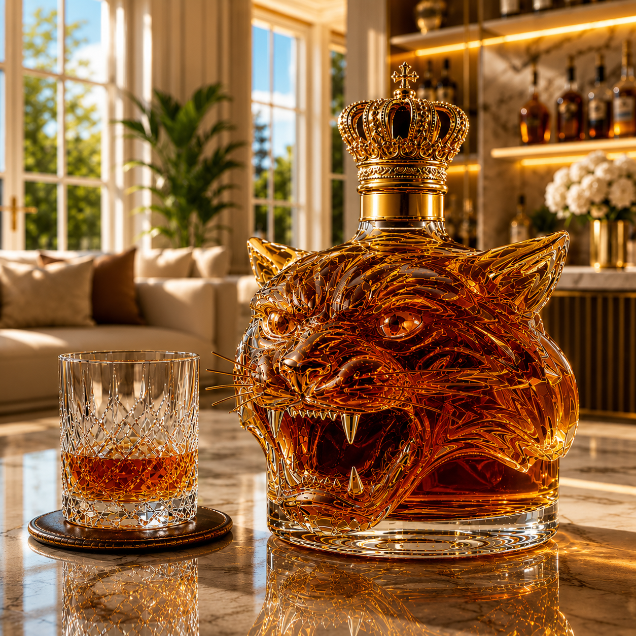 Tiger Whiskey Bottle