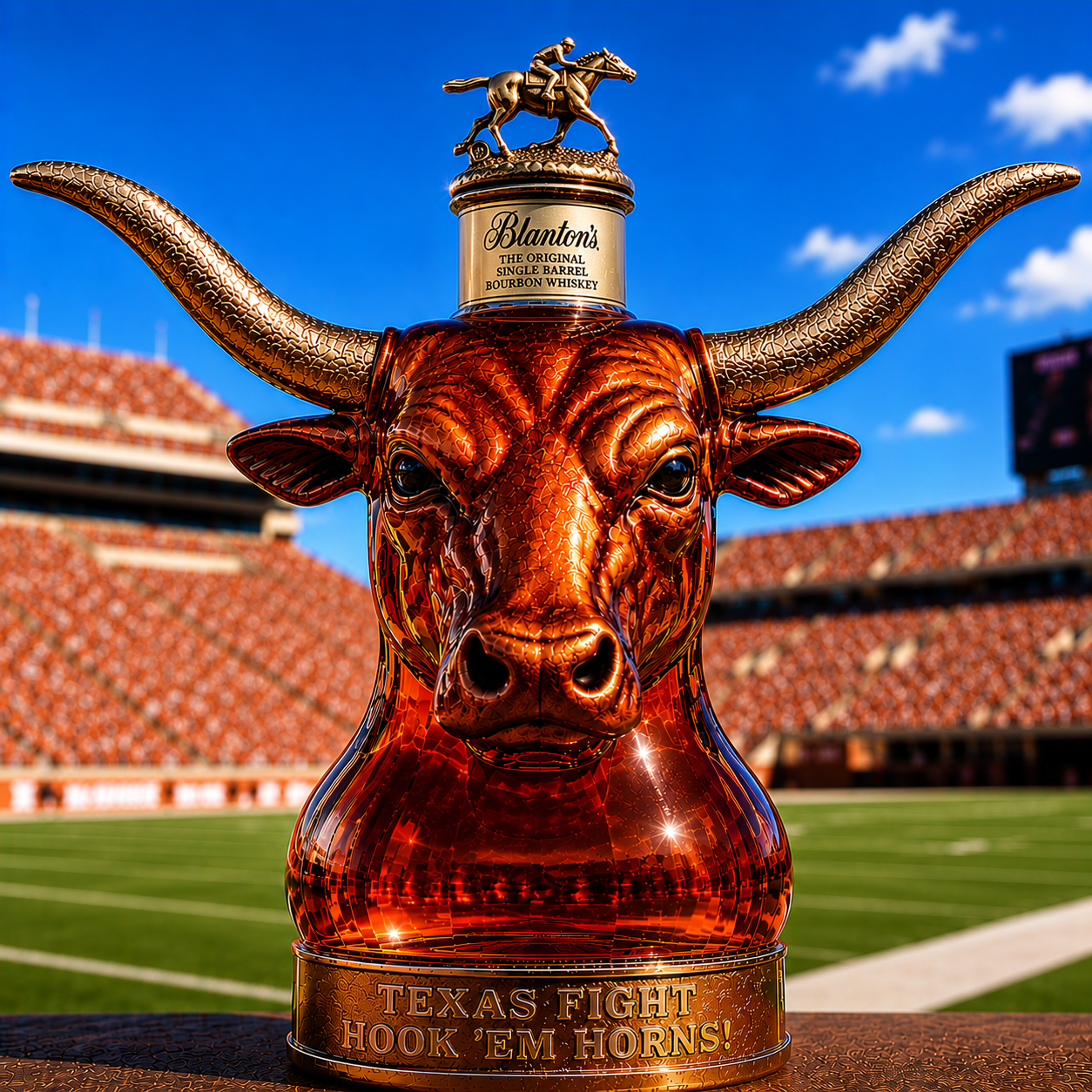 Texas Longhorns Football Whiskey Bottle