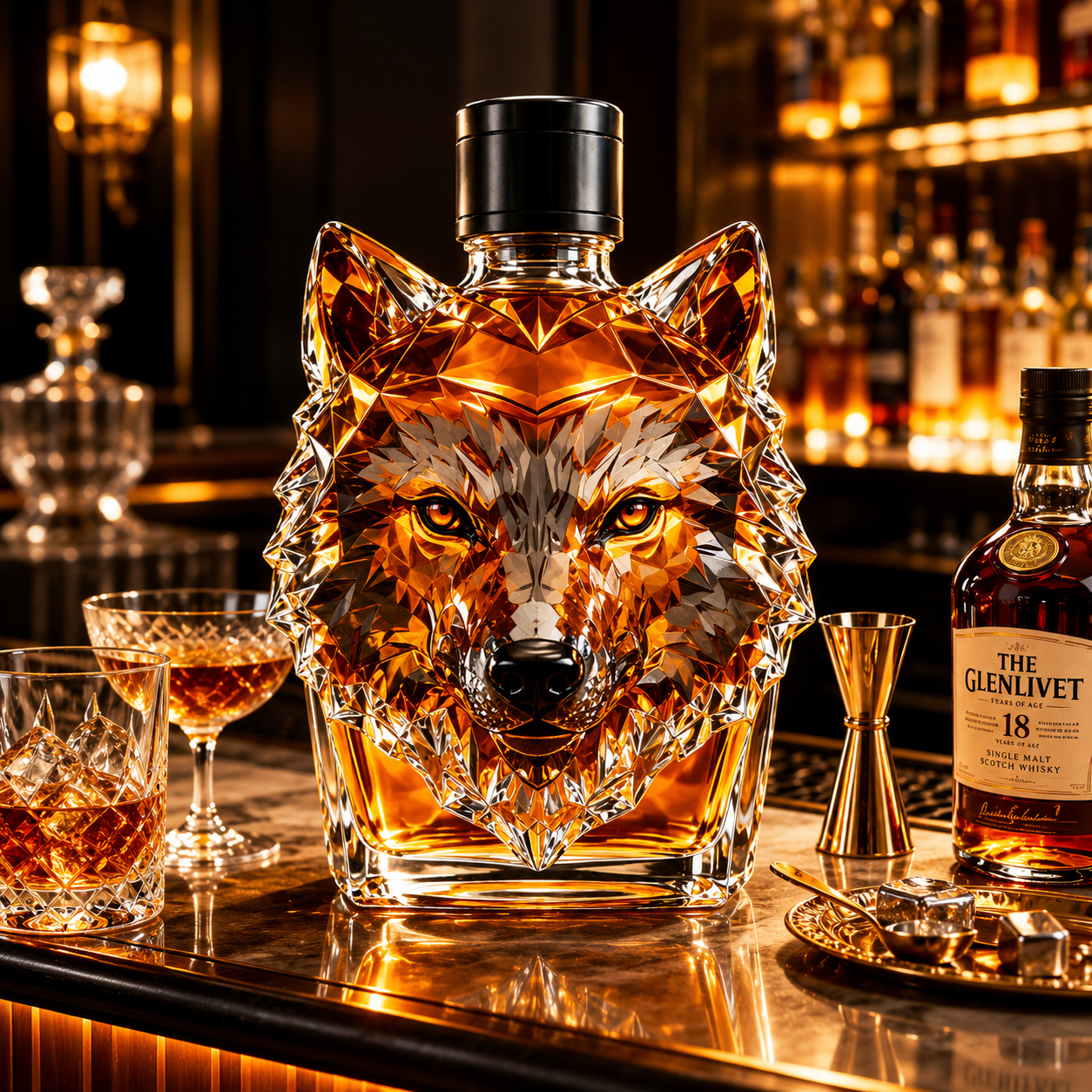 Wolf Head Whiskey Decanter
