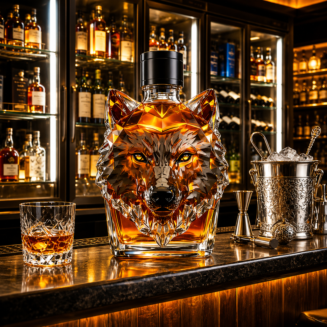 Wolf Head Whiskey Decanter