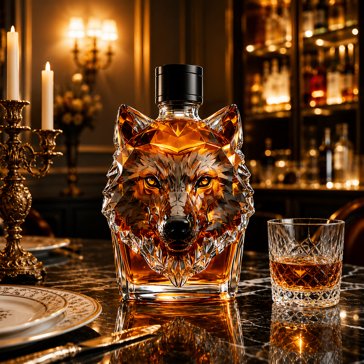 Wolf Head Whiskey Decanter