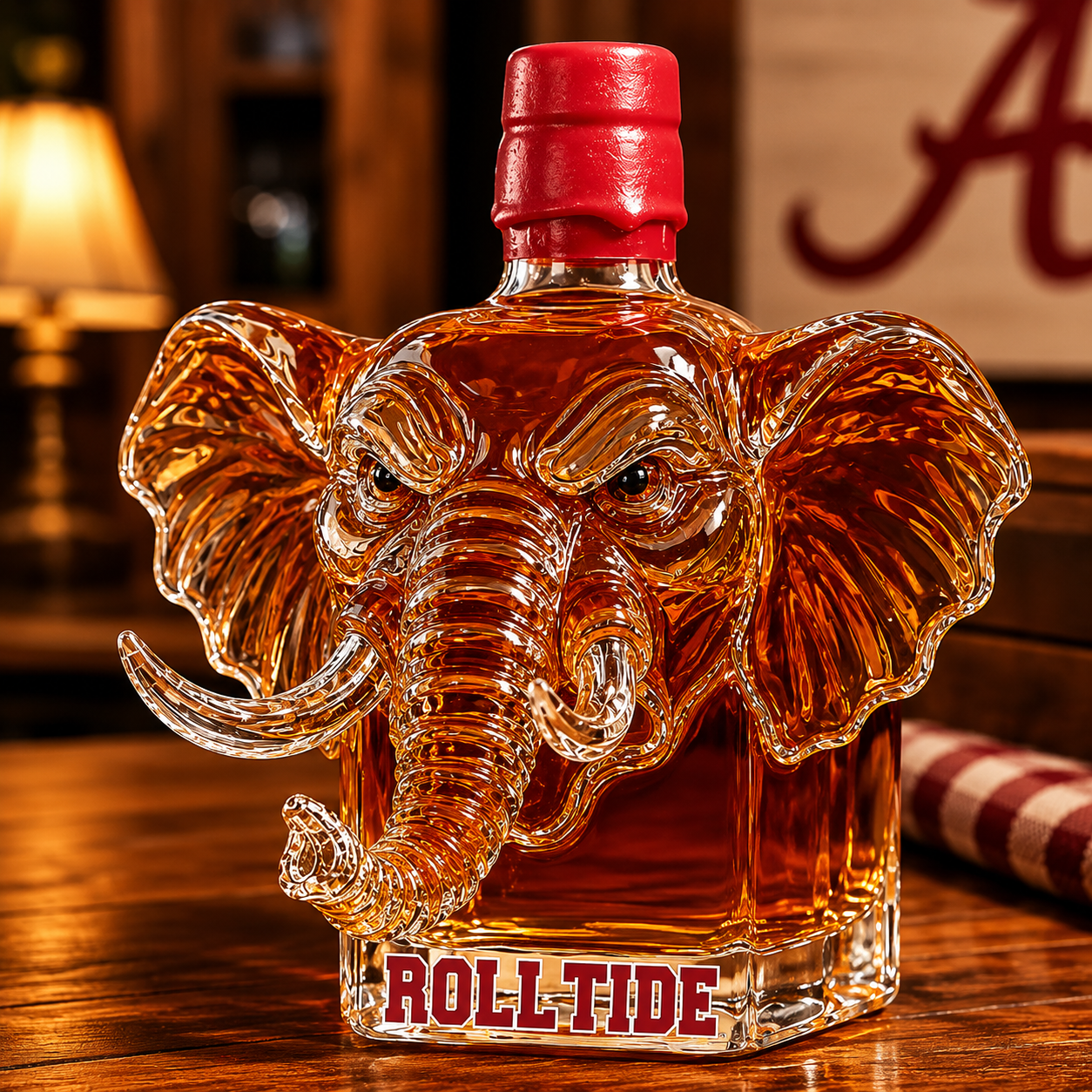 Roll Tide Alabama Elephant Whiskey Decanter