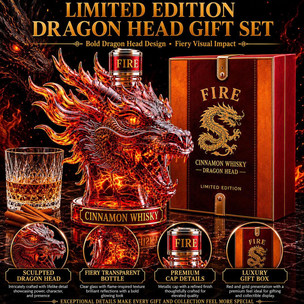 Fire Dragon Whiskey Decanter