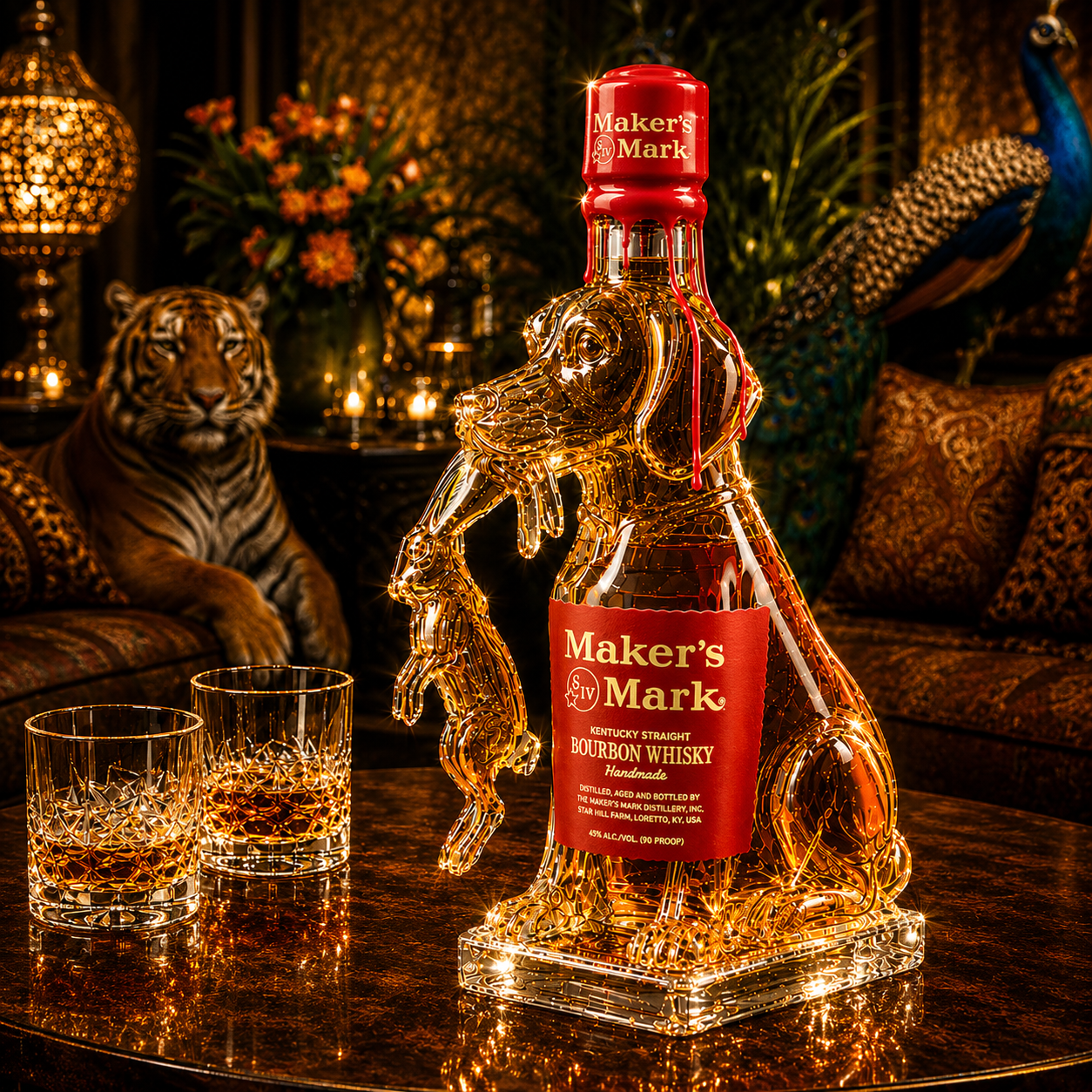 Hunting Dog Whiskey Bottle
