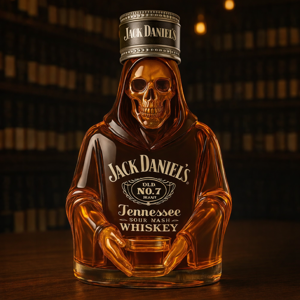 Unique Skeleton Design Whiskey Bottle
