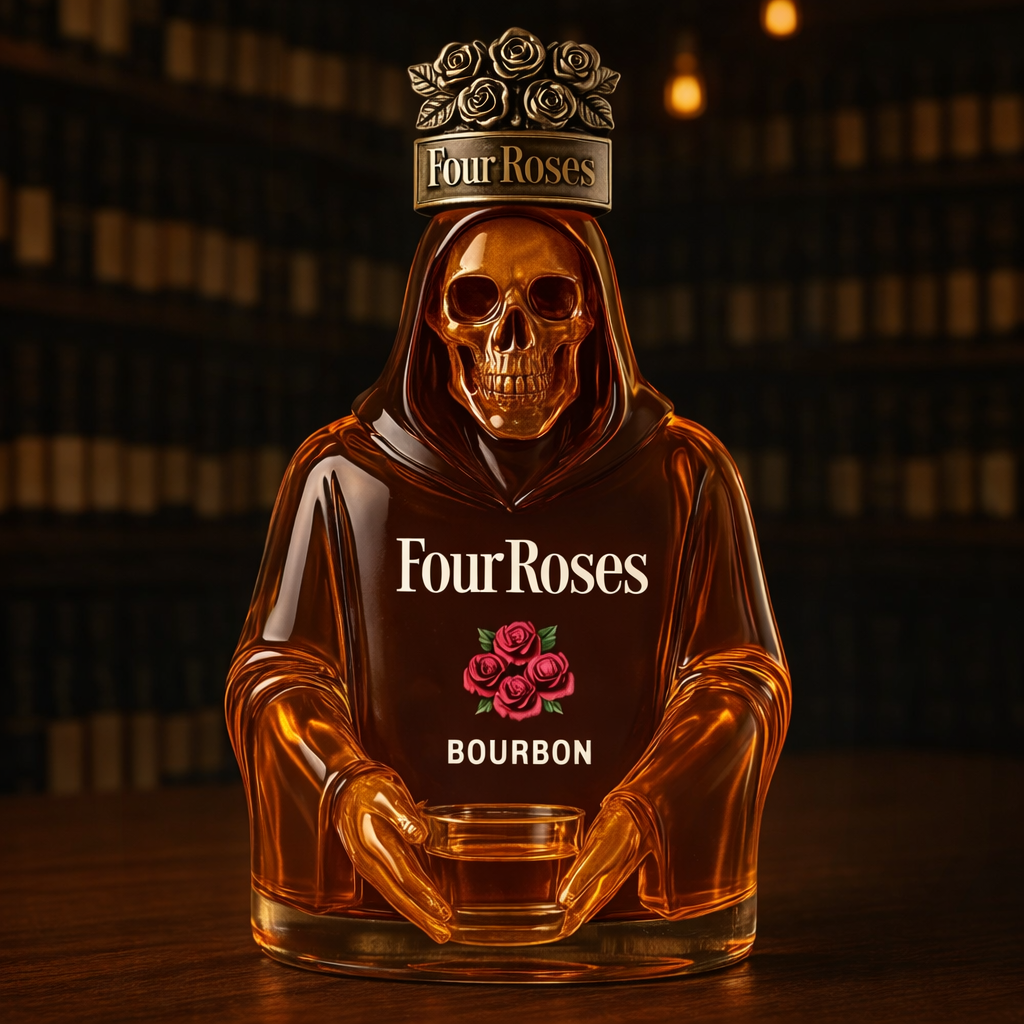 Unique Skeleton Design Whiskey Bottle