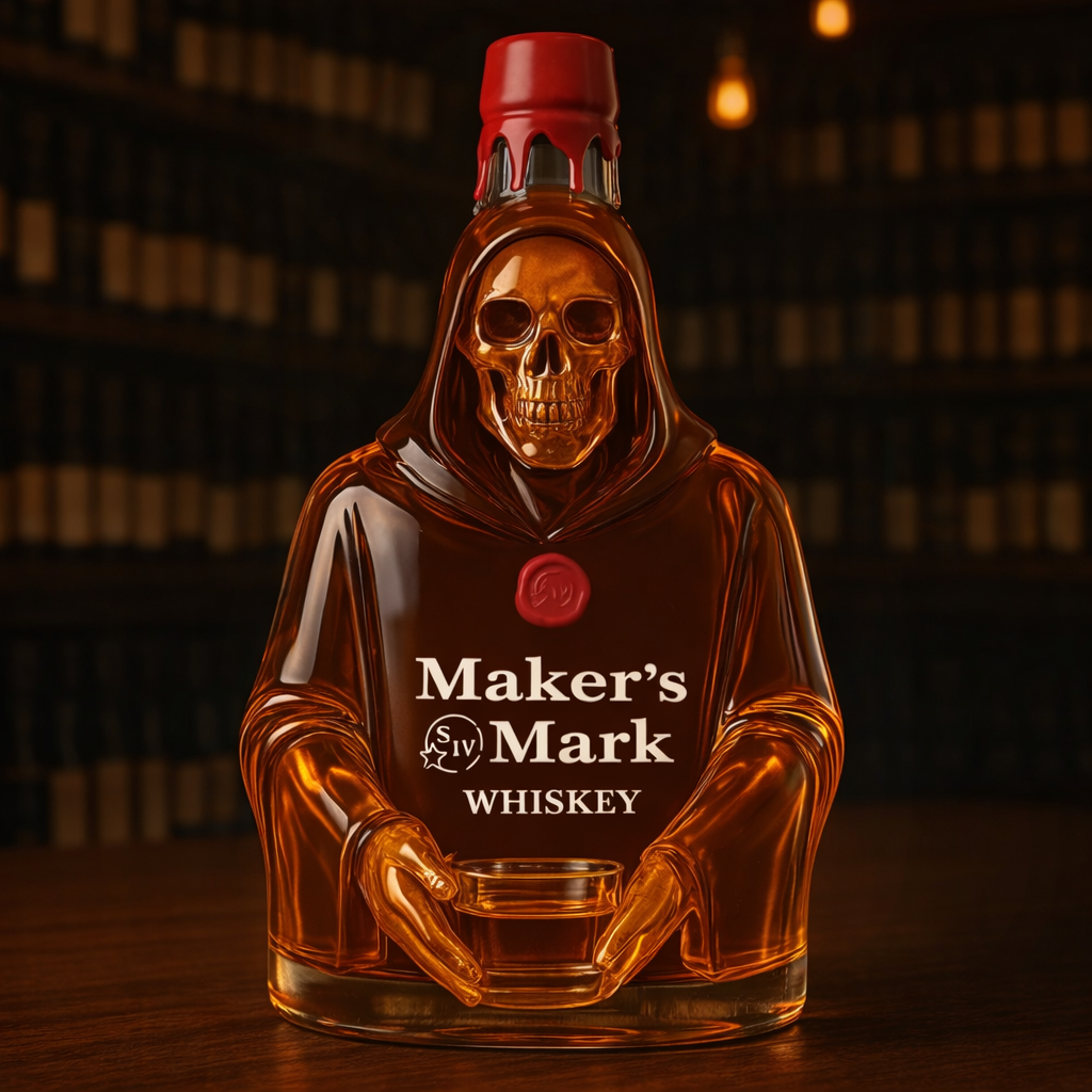 Unique Skeleton Design Whiskey Bottle