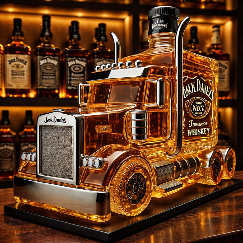 Semi Truck Whiskey Bottle