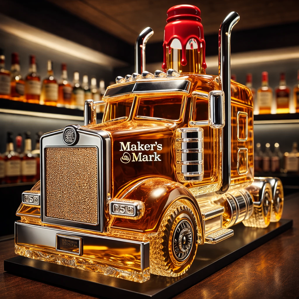 Semi Truck Whiskey Bottle