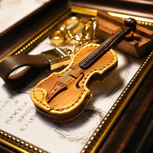 Crafted Leather Violin & Cello Keychain